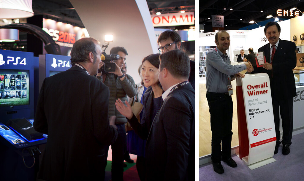 Bigben Group - Fairs - Paris Games Week 2014 with the French Secretary of State for Culture, Media, and Sport Fleur Pellerin / Best of Show Award in Honk Kong Mobile Electronic Fair 2014